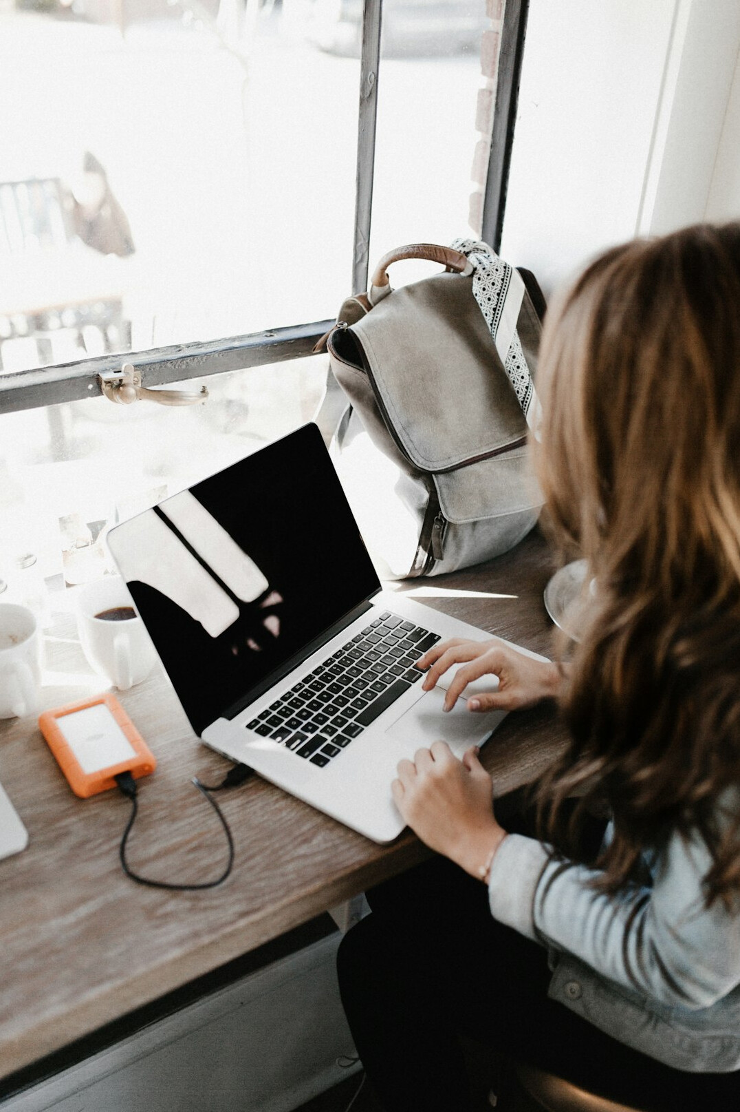 person studying online